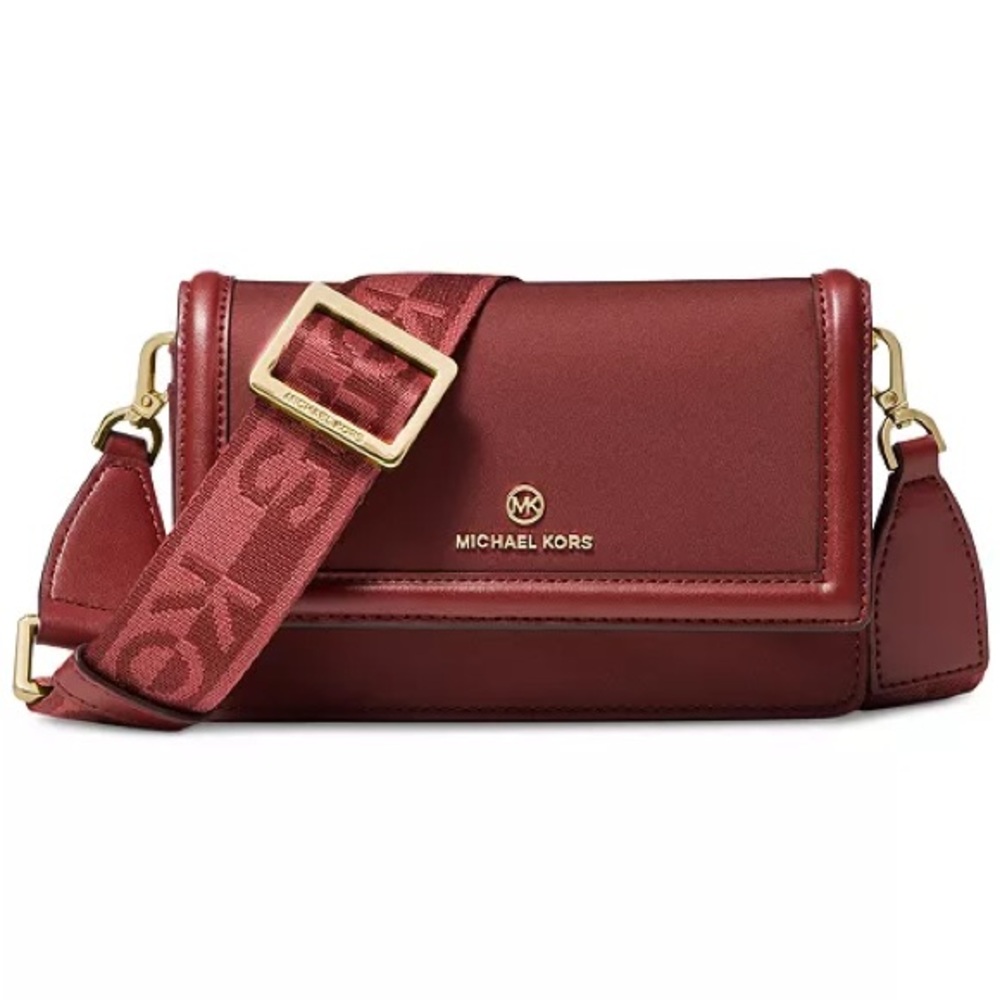 Michael Kors Nylon Logo Jet Set Charm Phone Webbing Strap Crossbody